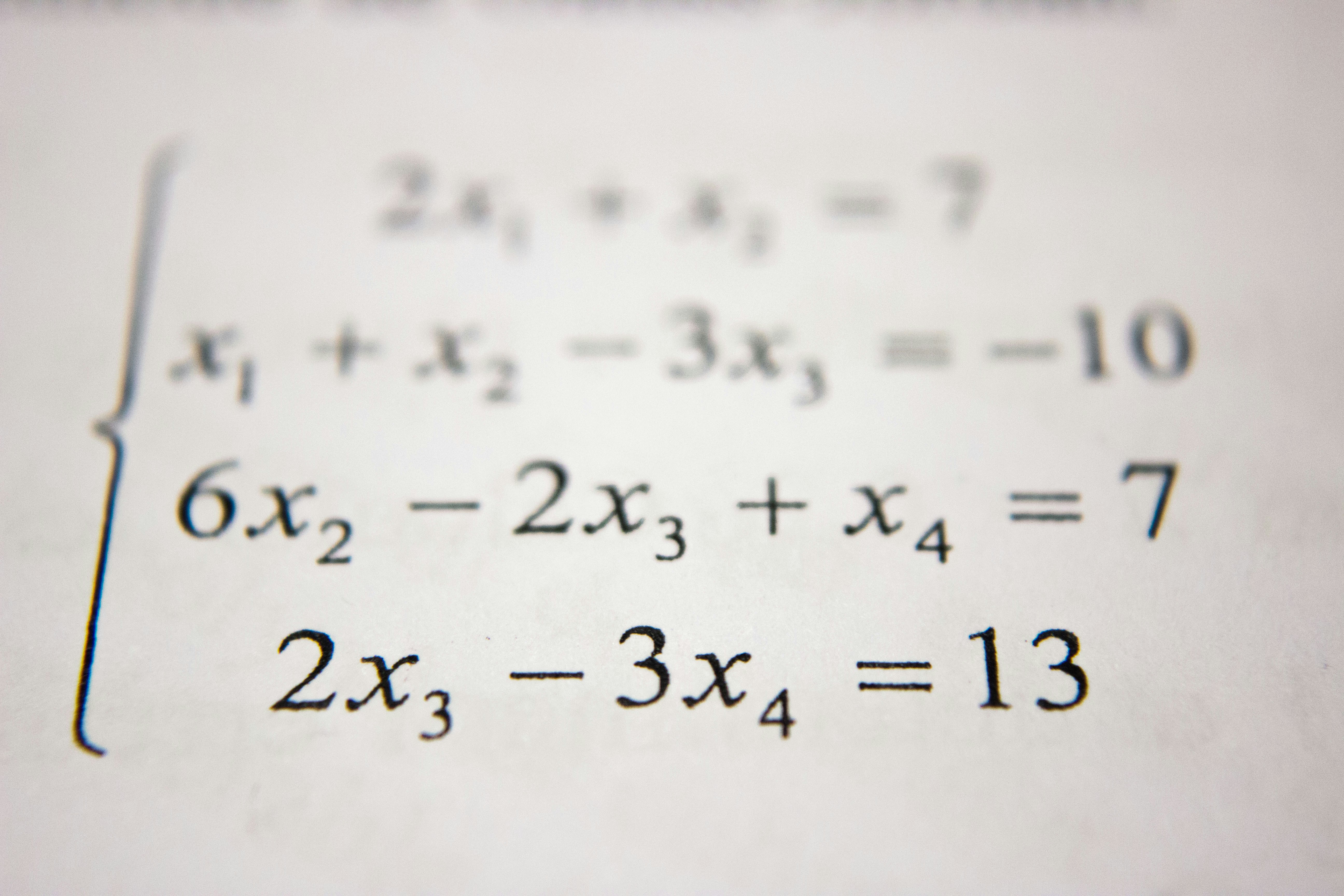 Algebra equations worked out on paper